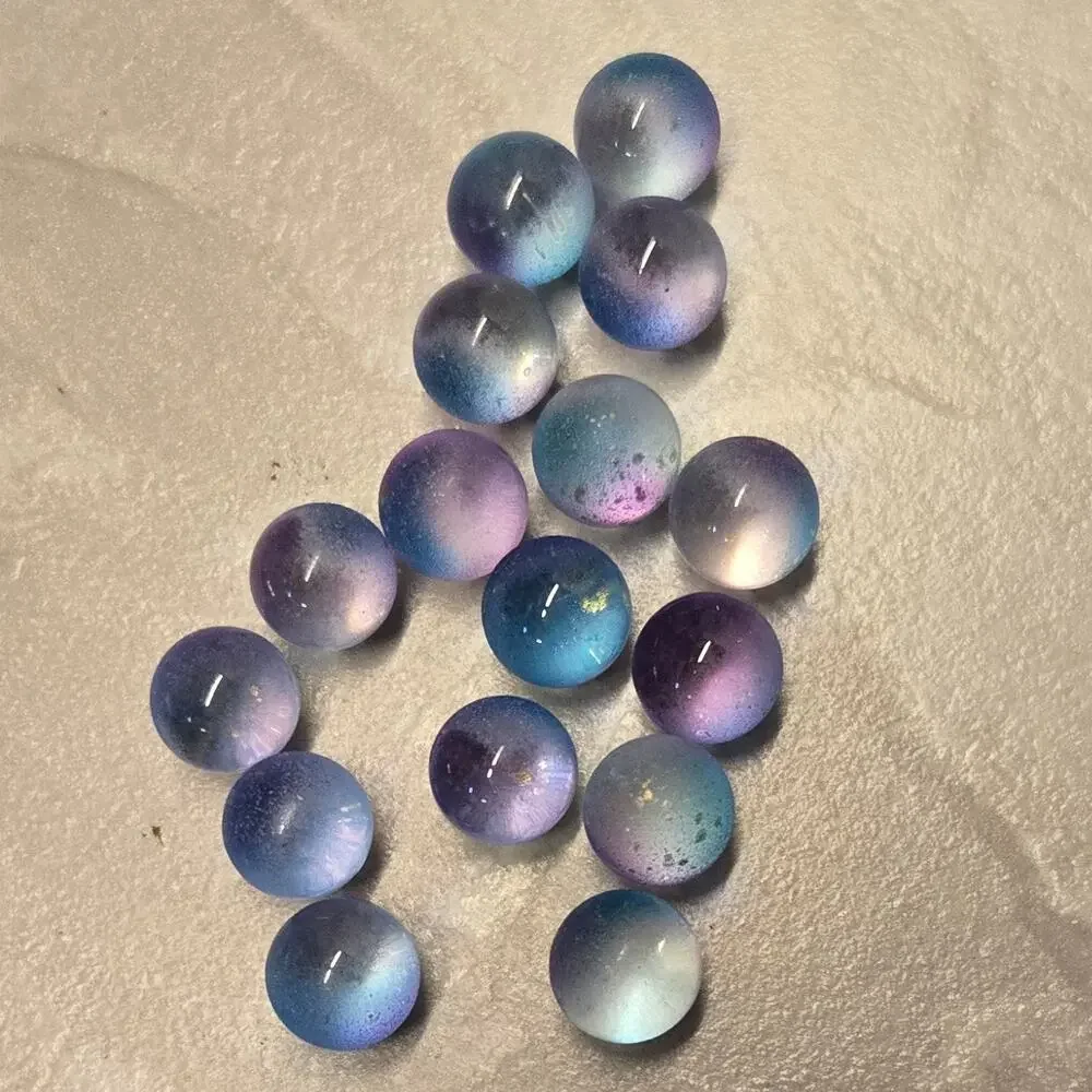 50pcs Round Sphere Ball No Hole Lampwork Glass Loose Beads For DIY Jewelry